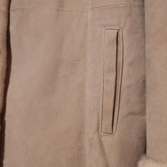 Furry Warm Beige Suede Coat! - Picture 5 of 11